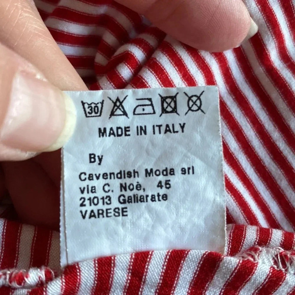 Rebecca G red striped shirt sleeve shirt with print size large - Picture 4 of 14